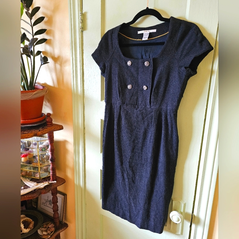 DVF virgin wool retro style pencil office dress Charo